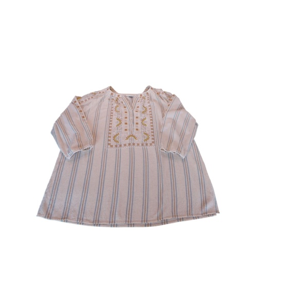 J. Jill Pure Jill Striped Embroidered Tunic - Neutral Colors - Size 2X - Picture 2 of 8